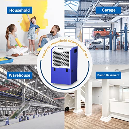 Yaufey 155 Pints Dehumidifier With Drain Hose, Commercial Dehumidifier For Large Basement, Industrial Or Commercial Space, Auto Defrost #TOP5