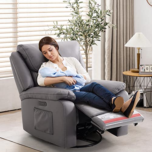 Harkawon 270 Degree Swivel Recliner Chair Gliding Recliner Rocker Modern Ergonomic Lounge Upholstered Sofa Seat Living Room Lounge Recliners #TOP2