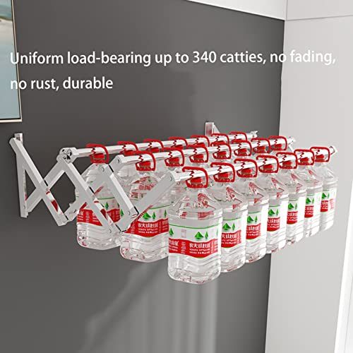 Étendoir à linge mural rétractable 120 cm en acier inoxydable pliant