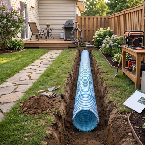 Tuyau de drainage français ondulé contre l'humidité des sols et l'eau stagnante