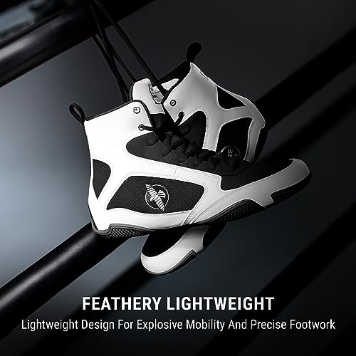 Hayabusa Pro Boxing Shoes For Men & Women - White, 10 Men/11.5 Women #TOP2