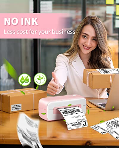 Shipping Label Printer, Itari High Speed 4X6 Thermal Label Makers For Shipping Packages, Small Desktop Sticker Printer For Home Business, Compatible With Amazon, Etsy, Ebay, Usps, Shopify, Fedex, Pink #TOP4