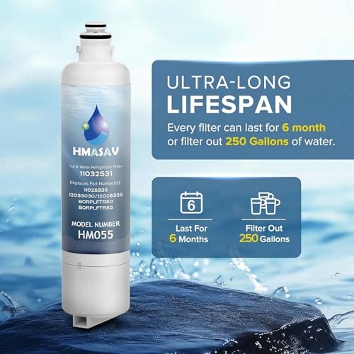 Image of 11032531 Filter Replacement - Compatible with Ultra Clarity Pro Water Filter Bosch, Thermador Water Filter Replacement for BORPLFTR50, BORPLFTR55, B36CD50SNS B36CT80SNS, 12033030, 12028325, 3PACK