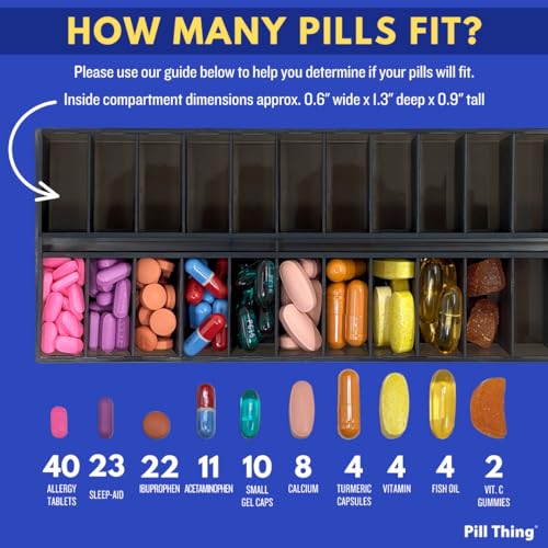 Image of Once-a Day Monthly Pill Organizer Removable Lid for Easy Loading - Large Compartment Pill Box Medications for Entire Month Plus a Compartment for Extra Pills BPA Free