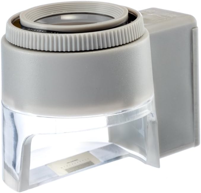 SE 8X Magnification LED Illuminated Adjustable-Focus Loupe with Scale - Ideal for Jewelers, Craftwork, and Collectors - ML7527L