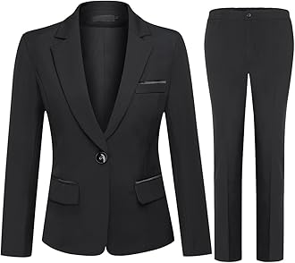 YUNCLOS Womens Suits 2 Piece Set Business Casual Long Sleeve Blazer and Pants Suit for Work Office