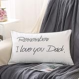 Sanmetex Dad Gifts,Stepdad Gifts,Remember I Love You Dad Lumbar Pillow Cover 12 x 20 Inches, Best Dad Gifts for Father's Day, Thanksgiving Day, and Christmas.
