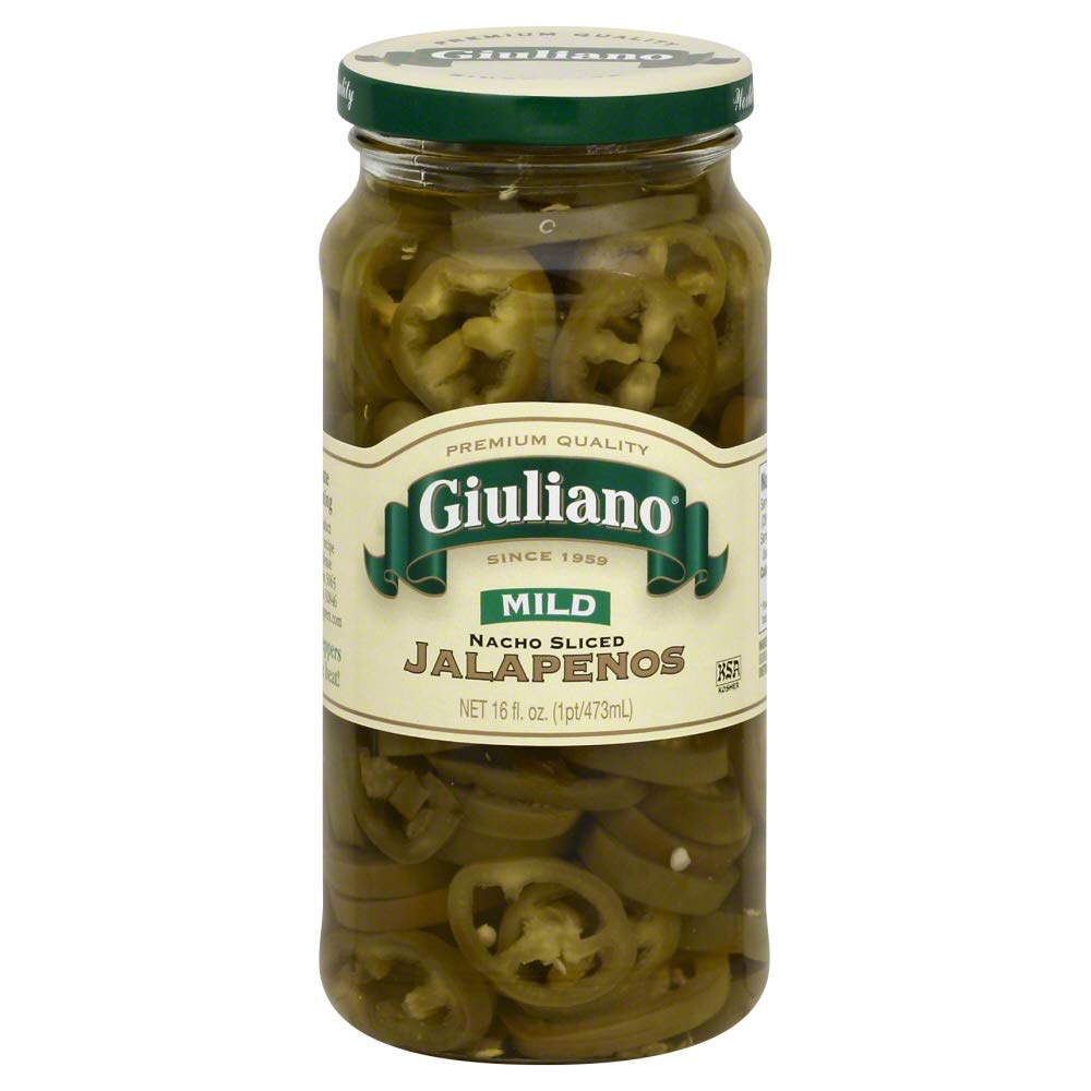 Giuliano Pepper Mild Nacho Sliced Jalapeno, 16 oz