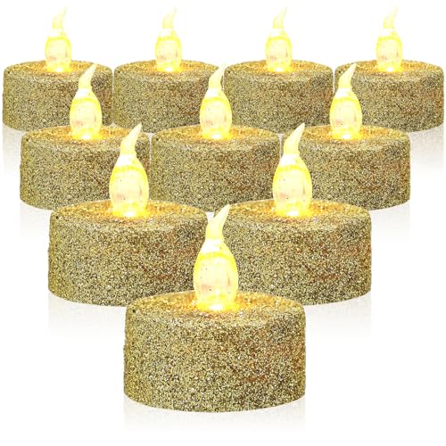 Bougies chauffe-plat LED dorées pour décoration de mariage chic