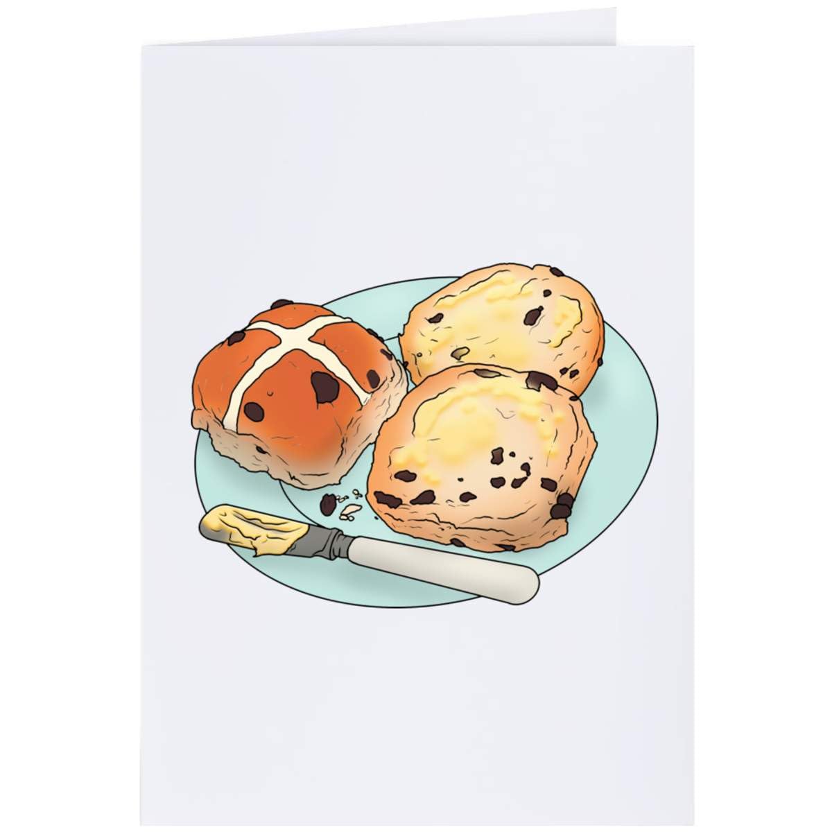 Azeeda Large (A4) 'Toasted Teacakes' Blank Greeting Card (GC00051430)