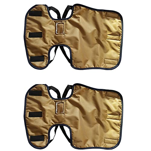 Basic Lammdecke Mantel für Ziege - 2 Stück Schaf- und Ziegendecke - hält Ziege warm, weiche Lamm-Ziegendecken, warme Kleidung, bequem, gefrierfest, kältebeständig, Oxford-Tuch (Braun Gelb) Cover