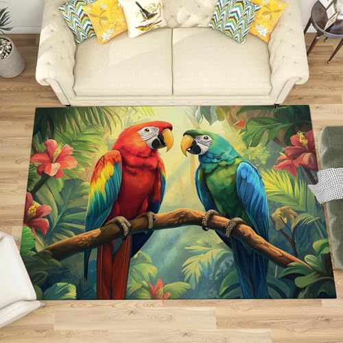 Tapis plantes tropicales lavable en machine et antidérapant - 3