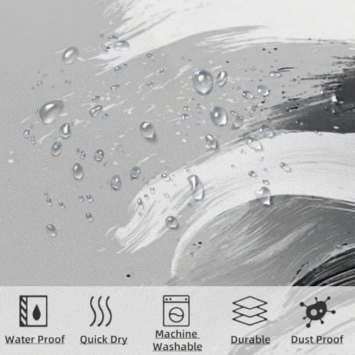 Rideau de douche gris 120 x 200 en polyester imperméable - 3