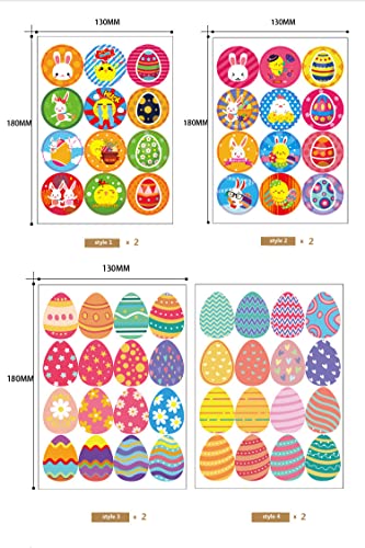 Easter Gift Tags Stickers, Easter Theme Stickers, 72 Designs, Self Adhesive Tag Stickers, Novelty Assorted Easter Bunny Eggs Stickers Easter Decorative Present Labels #TOP4