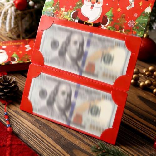Vmoomax Weihnachts-Geldhalter mit Umschlägen, 3 Stück Weihnachtsgeld- oder Geschenkkartenhalter mit 10 Fächern, Weihnachtsmann-Überraschung, Geldgeschenkbox für Urlaub, Geburtstag und Party
