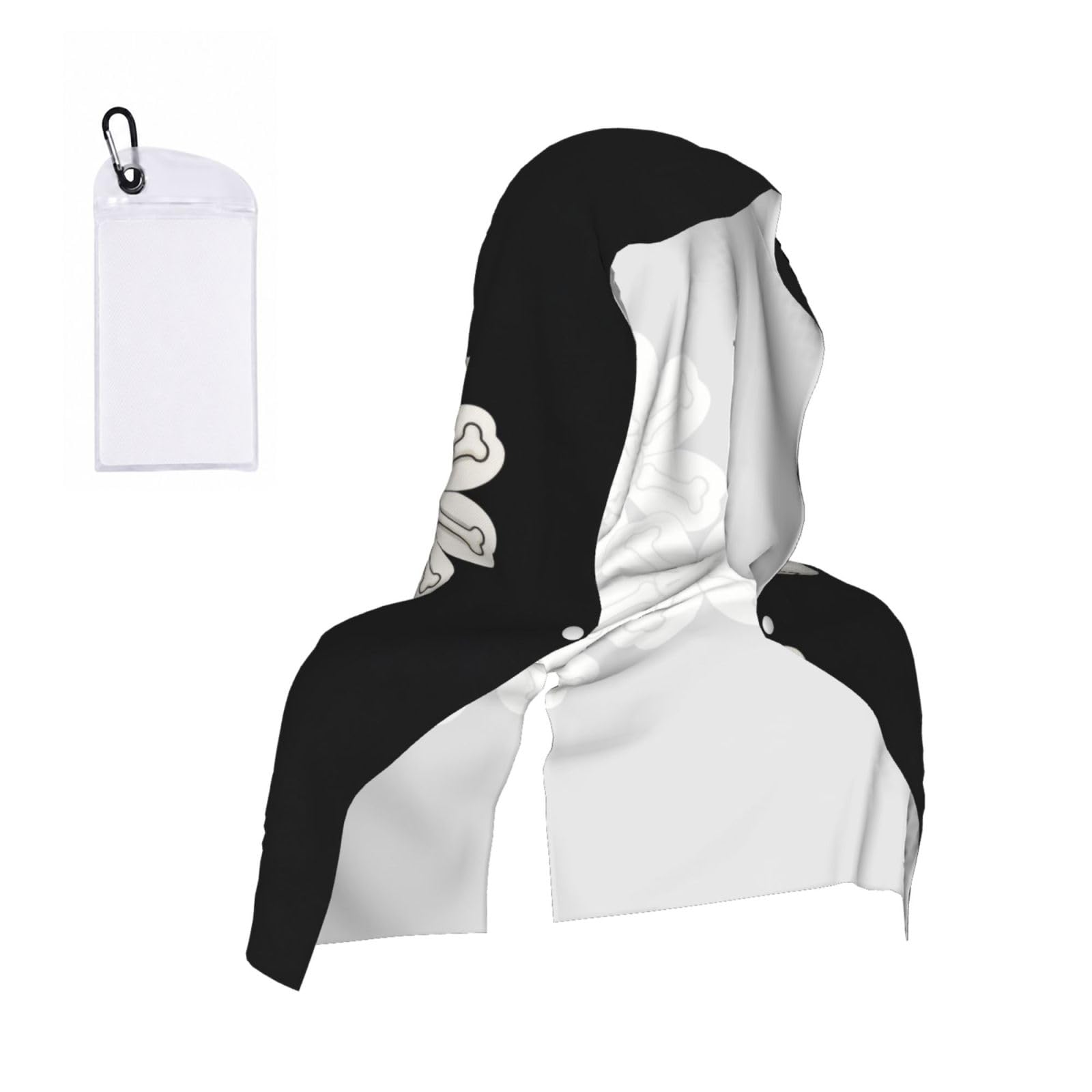 CNTDBU Bone Flower Cooling Towel Hooded-Instant Chill Neck Cover for Sports, UV Cooling Rag for Running Gym