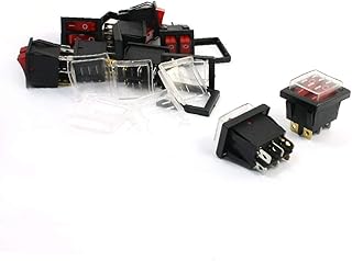 New Lon0167 9 Pcs Featured Red Indicator Lamp reliable efficacy Dual SPST 6 Pins Snap In Rocker Switches w Cover(id:e24 32 08 21e)