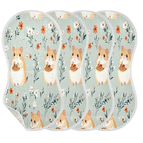 Doodle Cute Hamster Burp Cloths Unisex Cotton Burp Cloths Absorbent and Non-Seeping Suitable for Babies, Toddlers, Newborns3