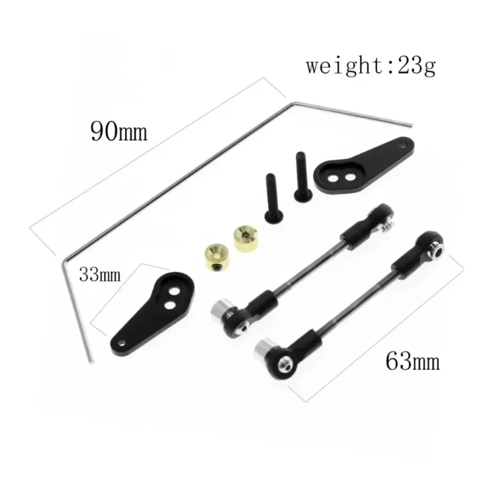 RC Coche Accesorio para Tamiya BB01 para BBX 1/10 Juego De Barra Estabilizadora Trasera De Aluminio RC para Buggy Mejoras De Coche Piezas Accesorios Y Repuestos