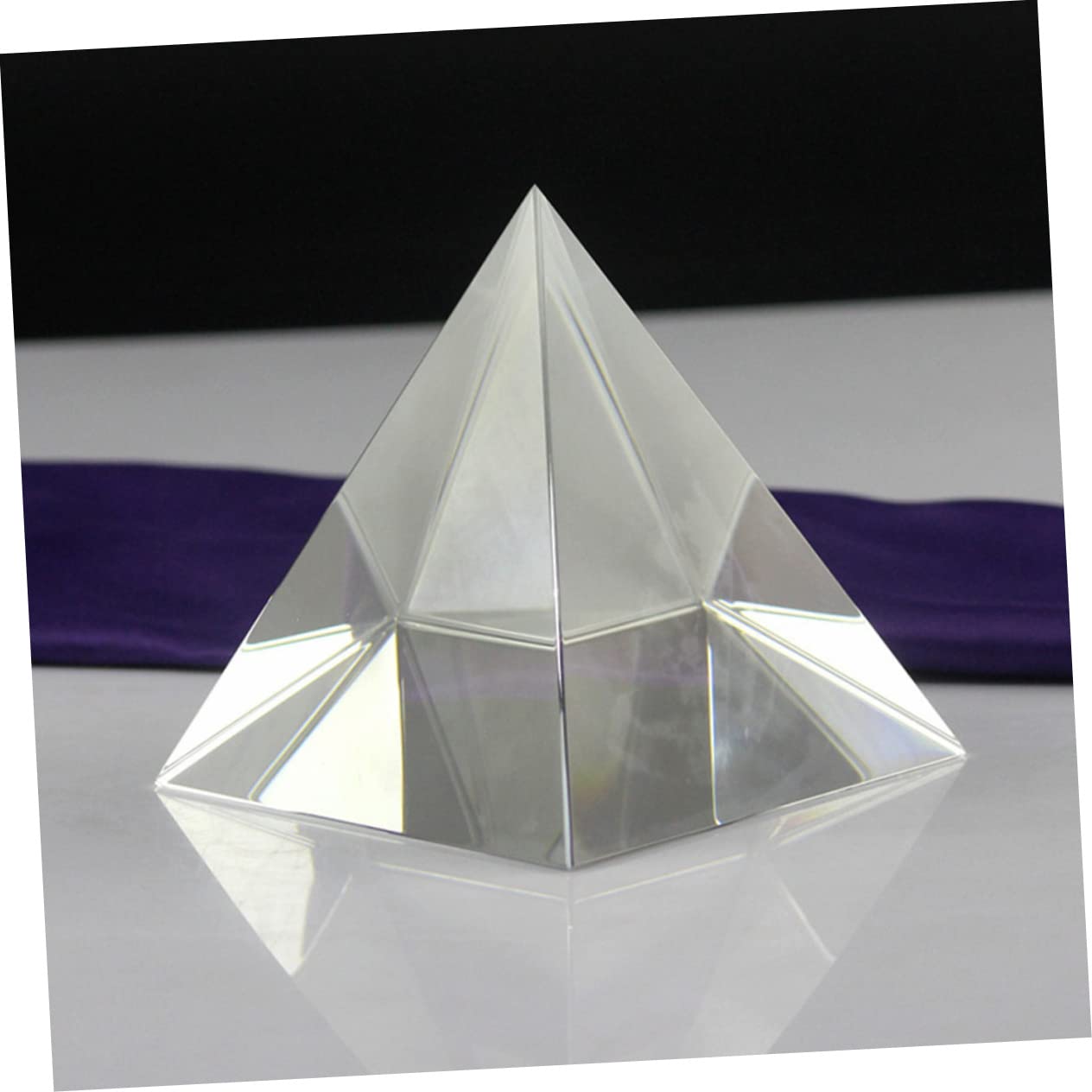 Prisma de Vidrio Pirámide de 100mm de Vidrio Óptico | Adorno de Escritorio, Refracta la Luz y Forma Arcoíris, Pieza Única para Investigación del Iris