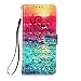 Produktbild CUagain für Oppo Reno 3 Pro 5G/Find X2 Neo Hülle Glitzer 3D Leder Brieftasche Kartenfach Silikon Klappbar Hüllen Magnetisch Handyhülle Bumper PU Cover Stoßfest Case Mädchen Damen Never Stop Learning