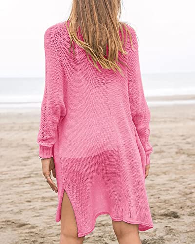 Image of Misassy Womens Open Front Knit Sheer Cardigans Summer Boho Lightweight Long Sleeve Kimono Long Sweater