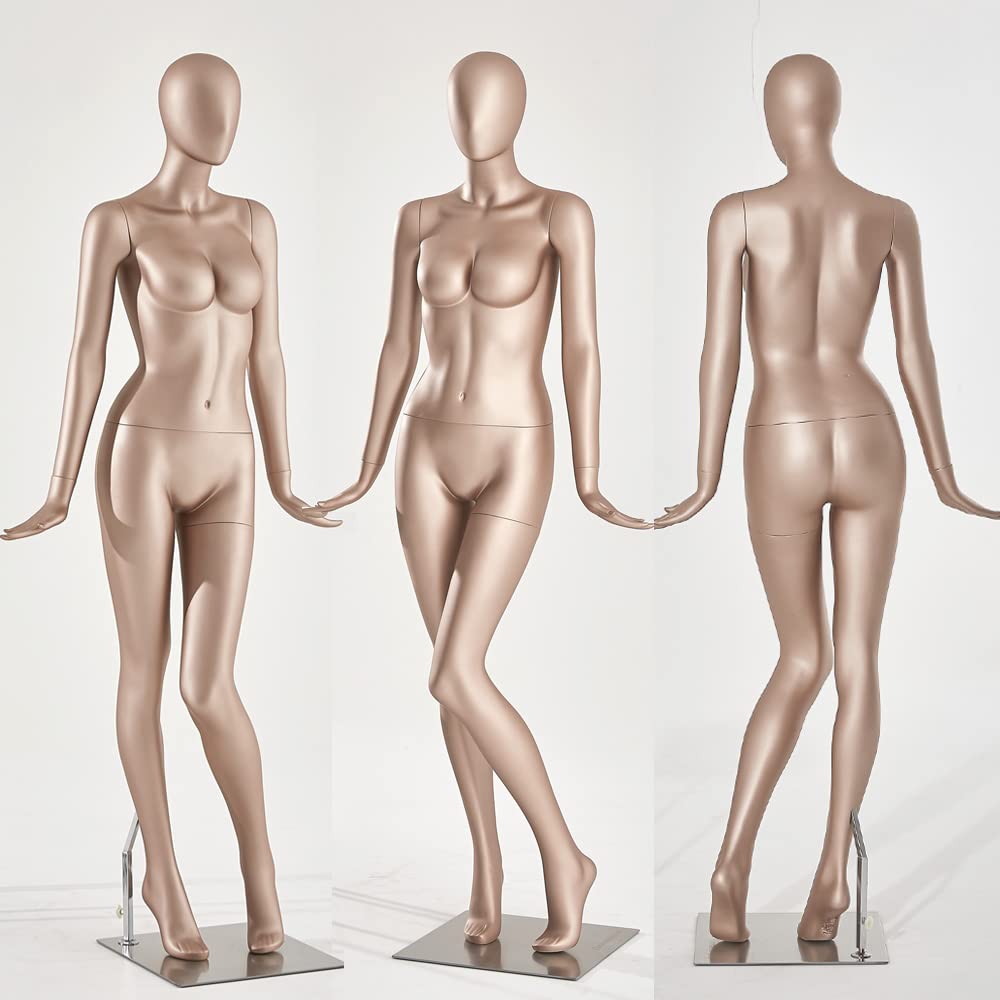 YL2-9 Mannequin de vitrine femme debout Couleur chair mat laqué Tête de femme Egghead chic et élégant de qualité supérieure