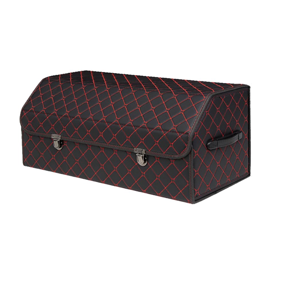 Cuero Organizadores de baúles Bolsas para Maletero del Coche Plegable Almacenamiento y organización para BYD,B/Black and Red-L