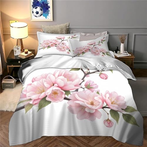 Housse de couette papillons roses 200x200 parure de lit double microfibre