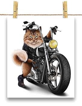 金属製バイクアート 猫とキャラクター付き Amazon | FOX REPUBLIC 【三毛猫 オレンジ猫 ねこ バイク