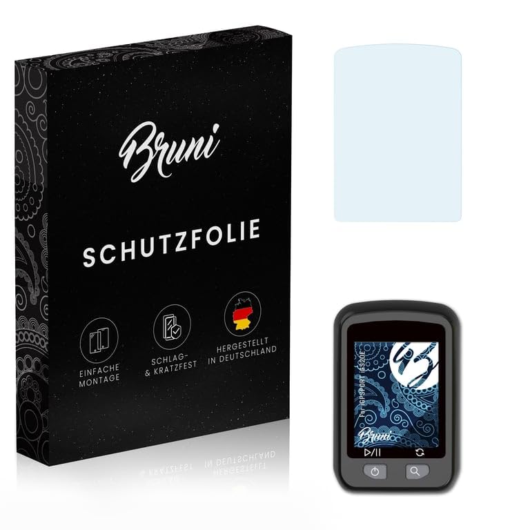 Bruni Película Protectora compatible con iGPSPORT iGS20E Protector Película, claro Lámina Protectora (2X)