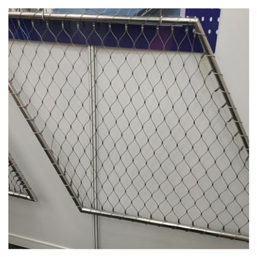 ZHZHXR Red de Cuerda de Acero Inoxidable 304, Malla Electrosoldada Galvanizada, Diámetro 1,5mm Red de Barandilla del for Balcón Escalera(5cm,3x5m/9.84x16.4ft)