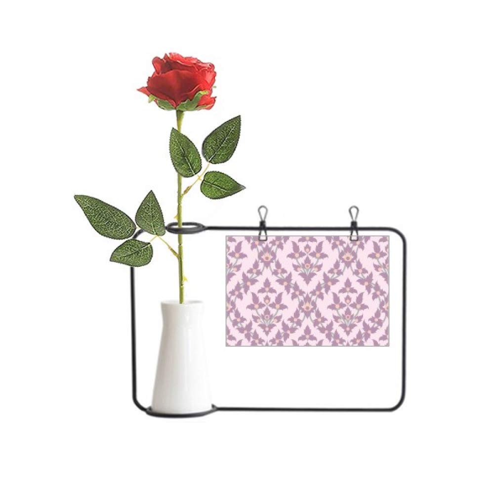 Vase de décoration pour bouteille avec bouquet de roses artificielles lilas durables