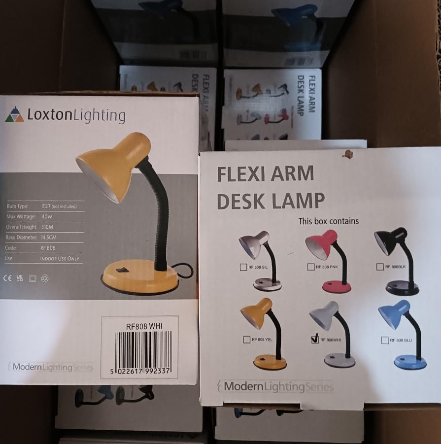 Classic Desk Lamp with a Versatile Flexible Neck, and Integral On/Off Switch, Mains UK Plug, Height 31cm - Image 4