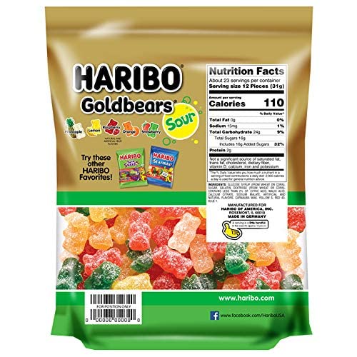 HARIBO Sour Goldbears 25.6 oz Stand Up Bag miniatura 2
