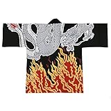Festival Hanten Happi Coat Japanese pattern Dragon and Fire(6485)