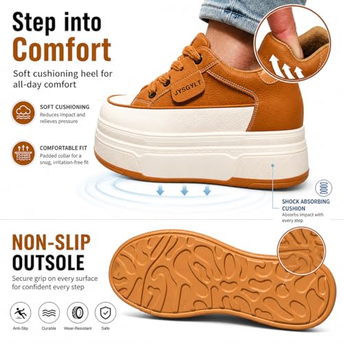 Image of Platform Sneakers for Women Chunky Casual Lace Up Comfort Shoes