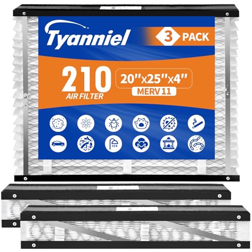 Tyanniel 210 Replacement Air Filter Compatible with AprilAire Whole House Air Purifiers Models 1210 1620 2210 2216 3210 4200 20x25x4 Inch MERV 13 HVAC Furnace Filter 3 Pack