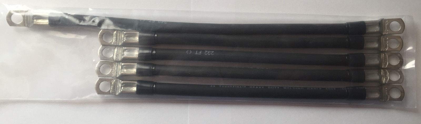 5 PC Battery Cable Set for EZGO TXT 94-Up Battery Cables Wiring Kit 36 & 48 Volt TXT with 4 Gauge Golf Cart Battery Cable Set, Pure Copper Wire lugs 1994 & UP