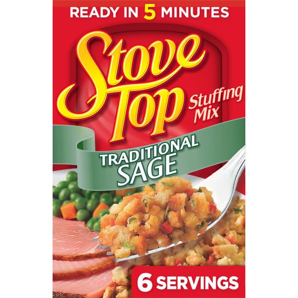 Image of Stove Top Stuffing Mix Variety Pack, Traditional Sage & Savory Herbs Stuffing, Instant Side Dish for Holiday Meals, Ready in 5 Minutes, Savory Seasoned Bread Mix (Variety Pack of 2)