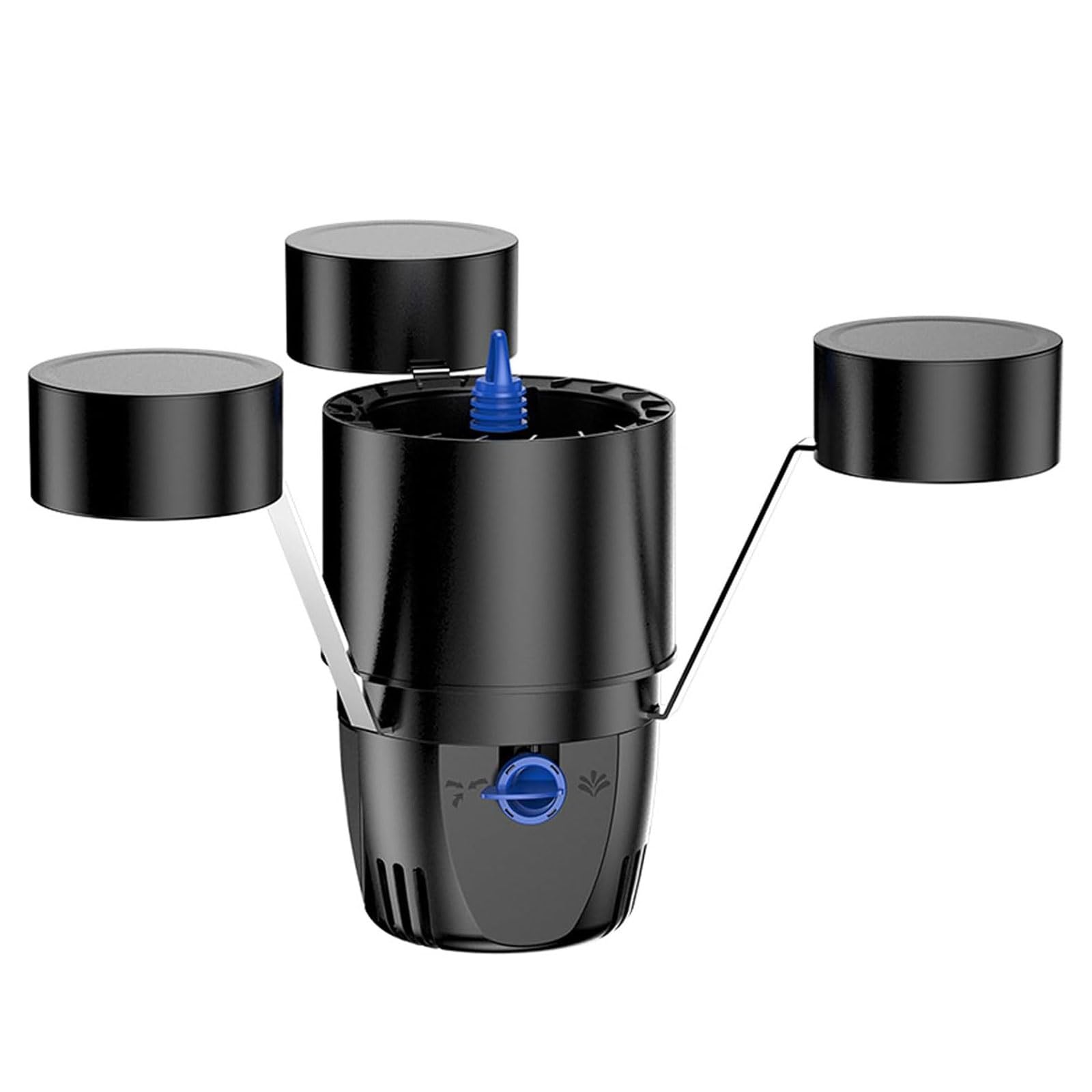 SICWEDIM Automatic Floating Pond Skimmer,220V,45W Suction Fish Pond Fallen Leaves Collector with 360° Vortex Inlet & 3 Fountain Modes,Pool Surfaces Extractor,for 25m2Ponds Lakes Garden Fishponds