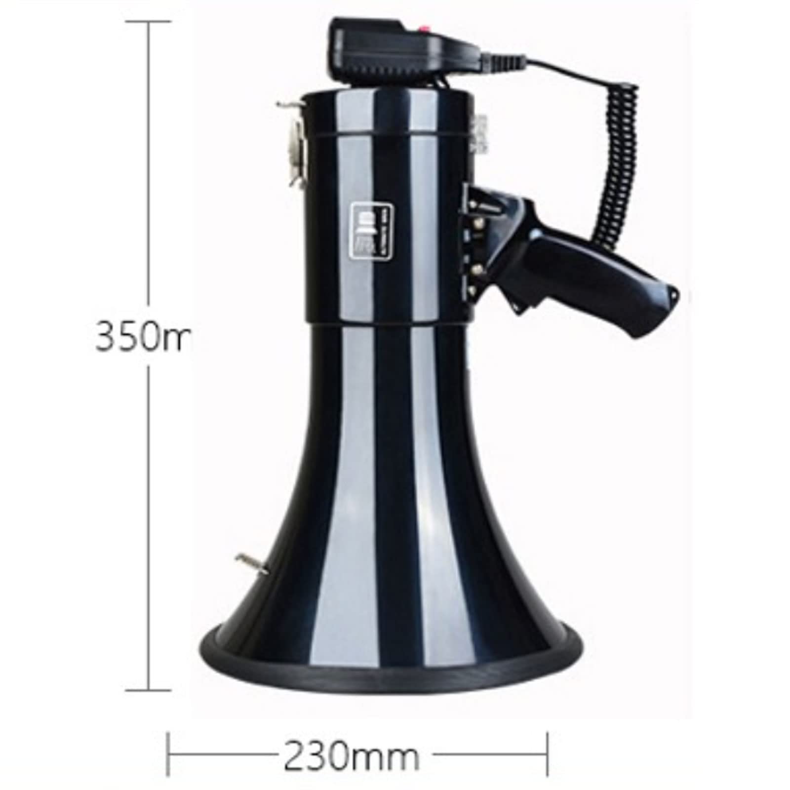ppARK Megafon Handheld Bullhorn Tragbarer Megaphon-Lautsprecher 50 W Outdoor Shouter Lautsprecher Hohe Härte Lautsprecher Eingebaute Sirene für den Außenbereich TröTe