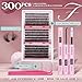 Focipeysa Lash Extension Kit 300pcs Lash Clusters Volume Eyelash Extension 60D 70D 80D Eyelash Clusters 9-16mm DIY Lash Extensions Kit with Waterproof Lash Bond and Seal and Lash Tweezers