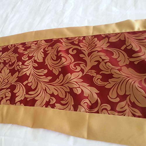 Owarmq Bed Runner Pteris Flowers Pattern Bed Scarf Runner Decorative Throw For Hotel Home Bedroom Bedding Linen Decoration,Red,50210Cm #TOP3