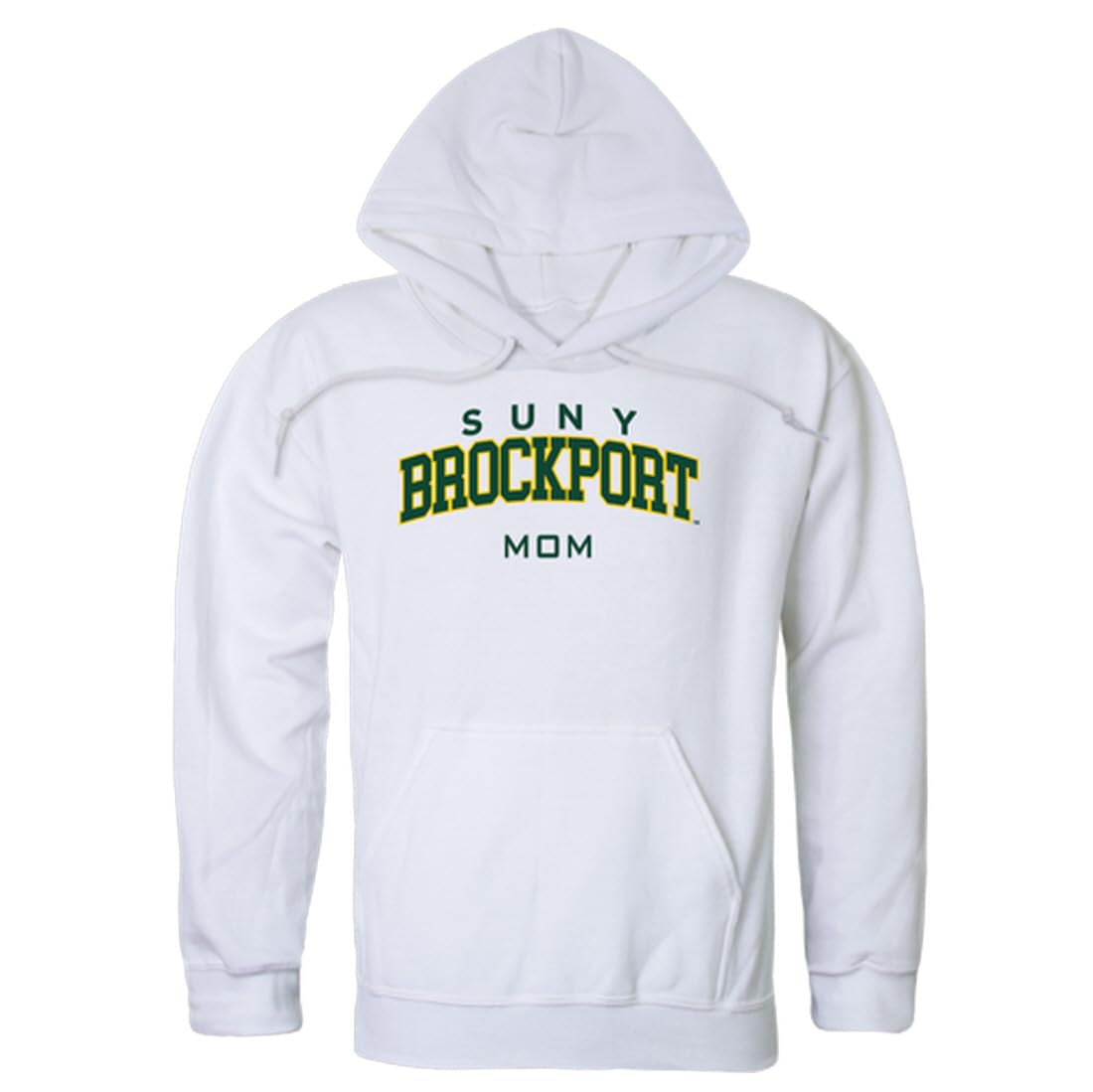W Republic The College at Brockport, State University of New York Eagles Mom Fleece Hoodie Sweatshirts - White, Medium