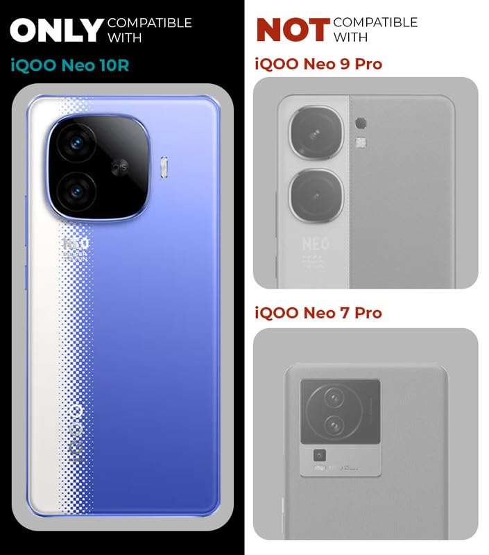 Image of Mr. Case Back Cover for iQOO Neo 10R 5G Sleek Frosted Translucent Back Only Compatible with Wireless Magnetic Accessories | Anti-Scratch Shockproof Phone Case - Grey