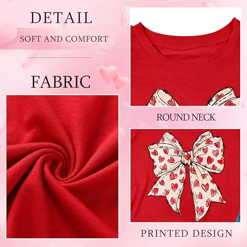 Image of Ithalt Kids Valentine Shirt Girls Valentines Shirts Cute Heart Graphic Long Sleeve Tee Tops 4-14y