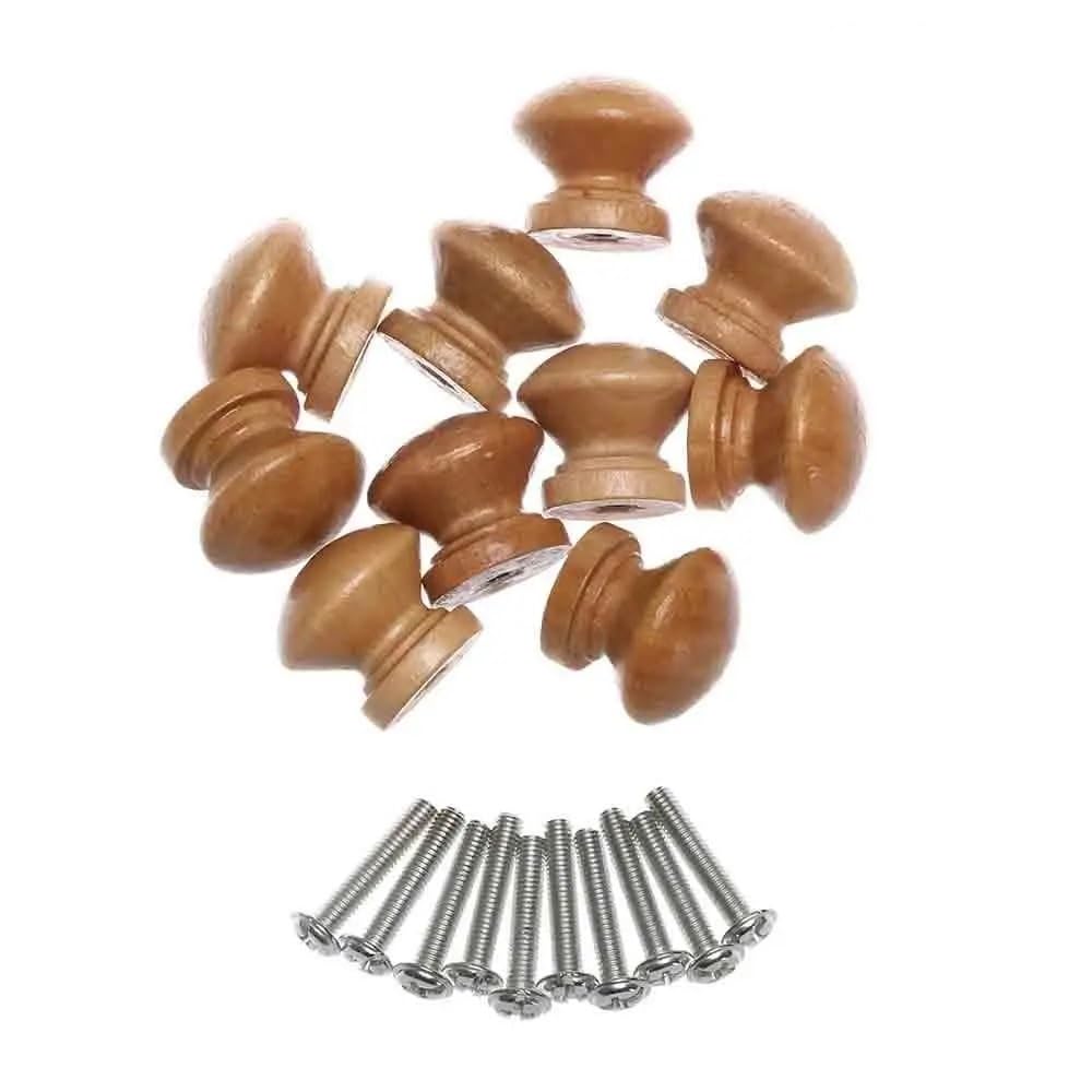 Diyouke 8pcs Natural Wooden Round Cabinet Pulls - Stylish Drawer Knobs for Kitchen, Dresser, and Wardrobe(2.4cm)