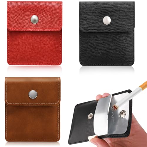 3 Pièces Cendrier de Poche, Cendrier de Poche Anti Odeur, Réutilisable Cendrier en Cuir PU Portatif, Cendrier de Voyage Portable, Ignifuge PVC, pour Voyage d'extérieur