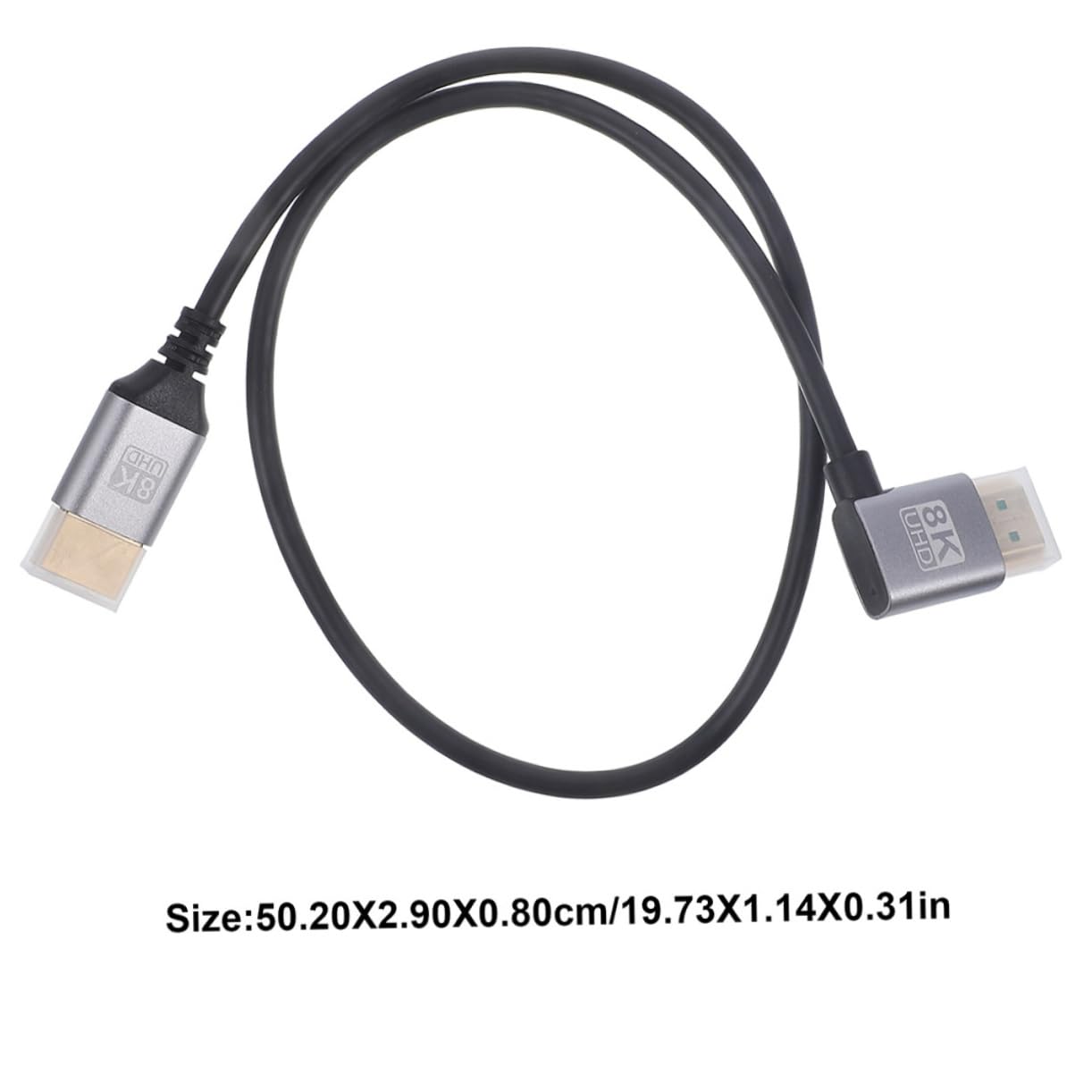 FUNOMOCYA Flexible 8k Video Cord Tv Adapter for Monitor Right Angle Connector Male to Male Cable for Computer Project